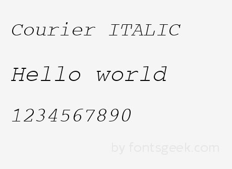 Ejemplo de fuente Courier 10 Pitch W07 Bold Italic